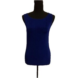 Chicos Travelers Size 0 Womens Small S Top Blue Shell Tank Slinky Stretch